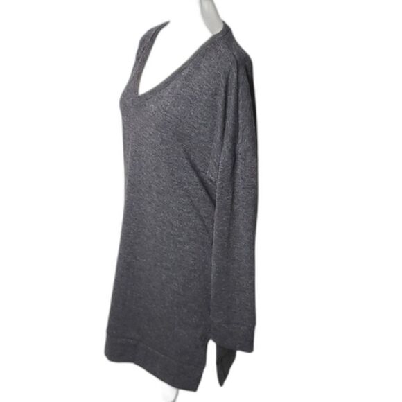 V-Neck Sweater by Bellamie  Gray with pockets Oversized Large - Picture 2 of 5